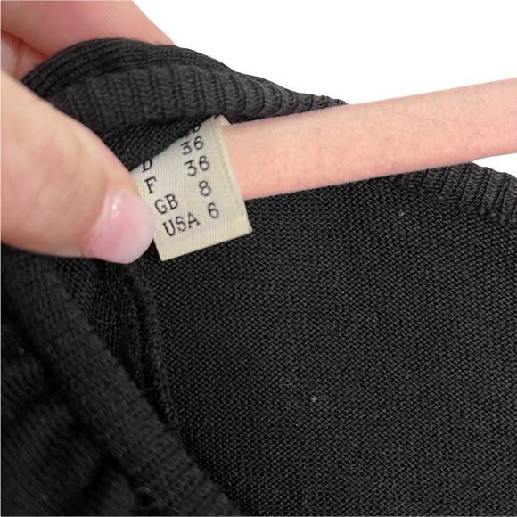 Moschino Black Virgin Wool Front Knot Mini Sweater Dress - Picture 7 of 9